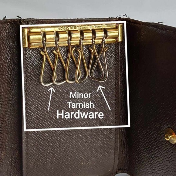 'LOUIS VUITTON' DAMIER 'EBENE'  MONOGRAM 6~RING KEY KEEPER & BOX 2-PIECE SET - Picture 7 of 16